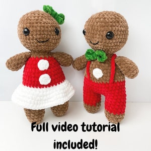 Crochet Gingerbread Man & Girl - Amigurumi Christmas PDF Pattern