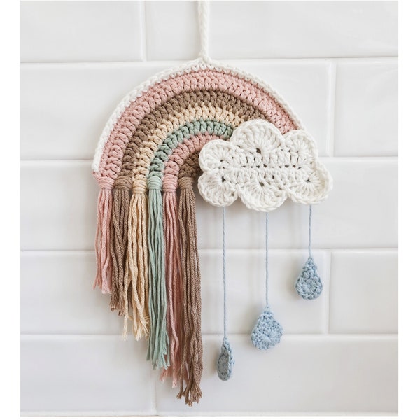 Rainbow Nursery Wall Hanging - Crochet Wall Art PDF Pattern