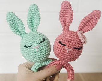 Blossom Bunny Rattle Crochet Amigurumi PDF Pattern