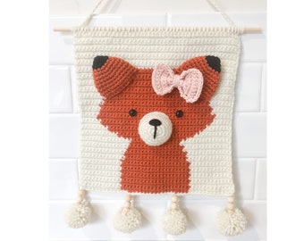 Crochet Fox Nursery Wall Hanging - PDF Pattern