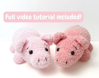 Virkmönster för gris - Enkelt Amigurumi-djurmönster i PDF-format