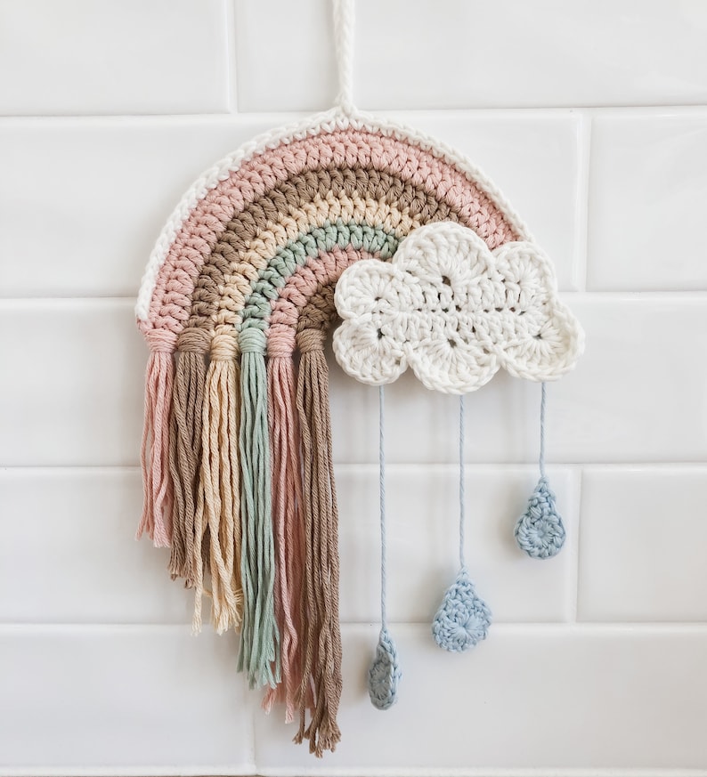 Rainbow Nursery Wall Hanging Crochet Wall Art PDF Pattern image 10