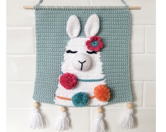 Crochet Llama Nursery Wall Hanging - PDF Pattern