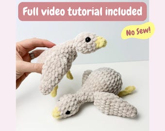 Crochet Goose Pattern No Sew - Amigurumi PDF