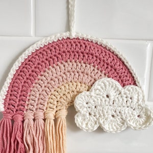 Rainbow Nursery Wall Hanging Crochet Wall Art PDF Pattern image 7