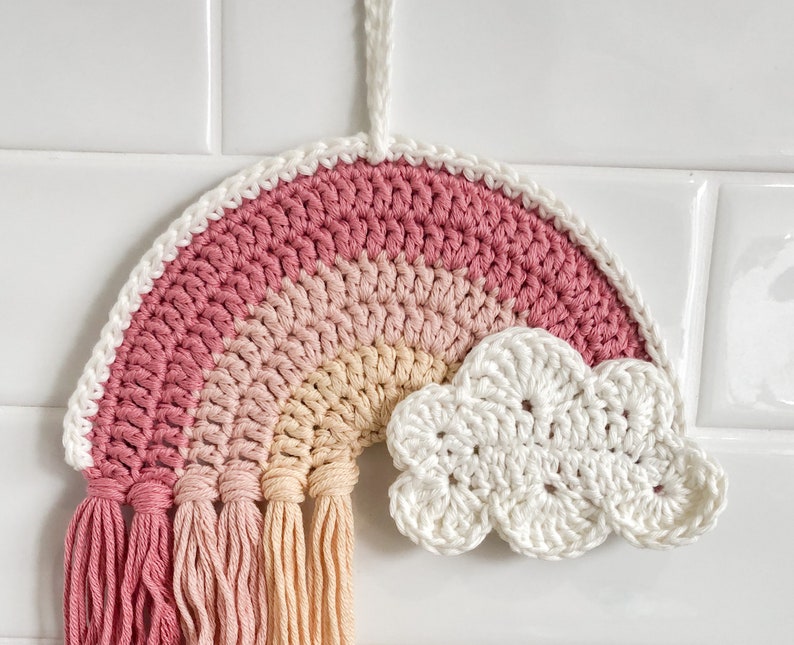 Rainbow Nursery Wall Hanging Crochet Wall Art PDF Pattern image 7