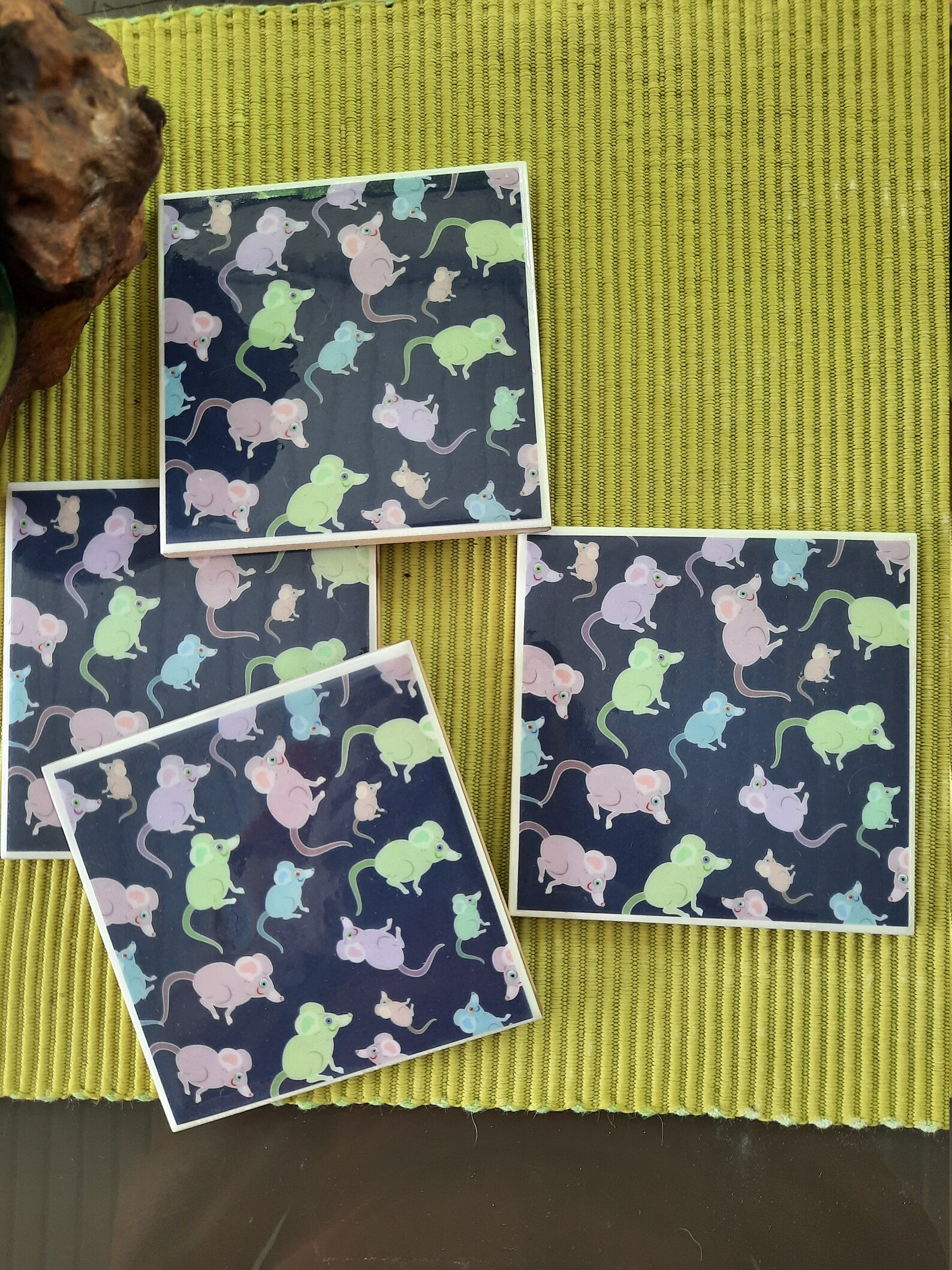 Mäuse farbige Galore Keramik Fliesen Untersetzer | Etsy