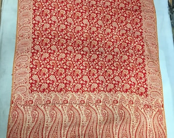 Red and cream floral print  scarf ,cotton  scarves , winter scarf , friend scarves ,  double side scarves , both side useable scarves .