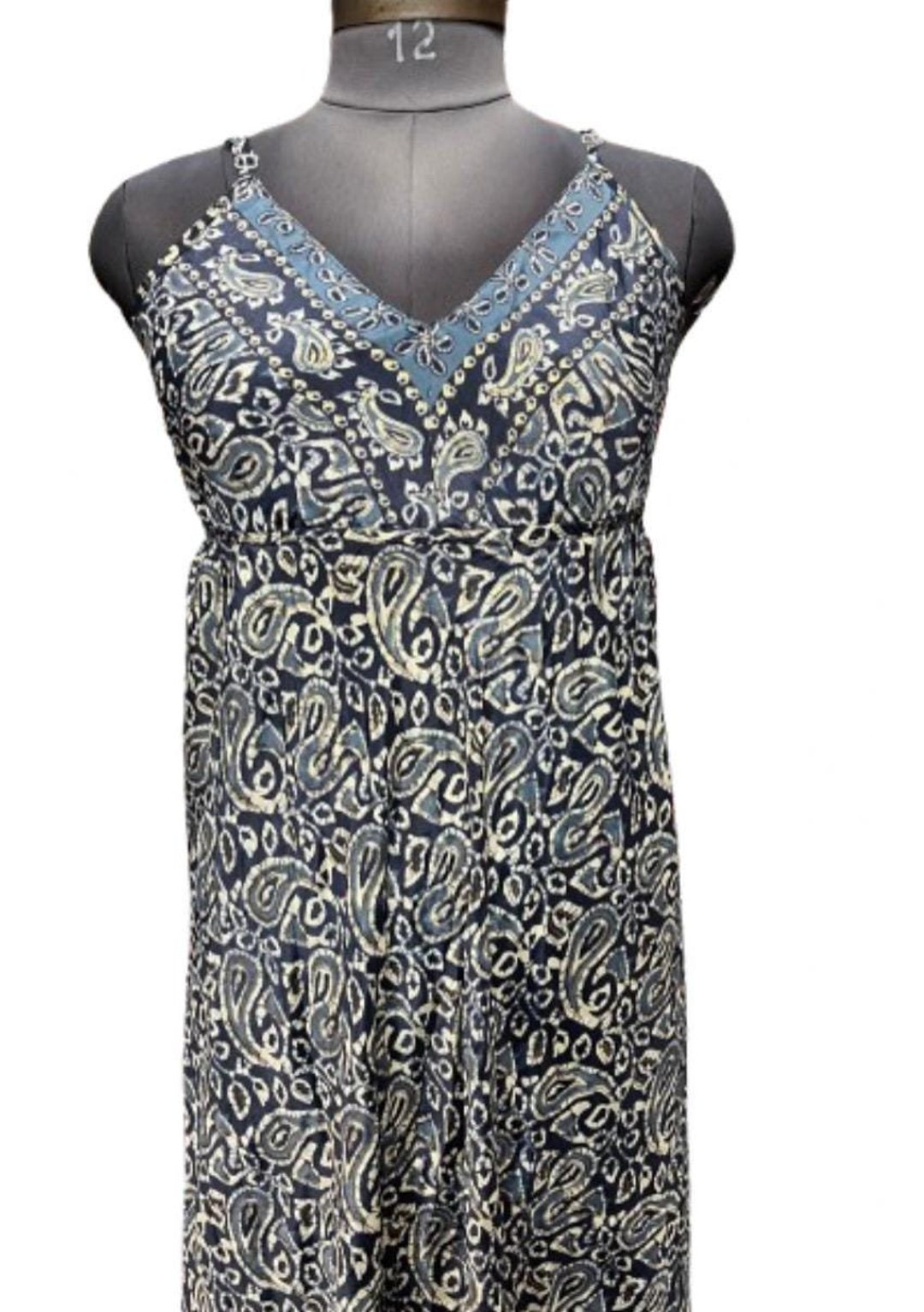 Venetia Dress - Mughal Blockprint - Multico Blue