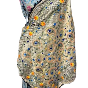 indian stylish dupatta , embroidered dupatta, wedding scarf , black embroidery Dupatta, phulkari dupatta , hand made swing Dupatta