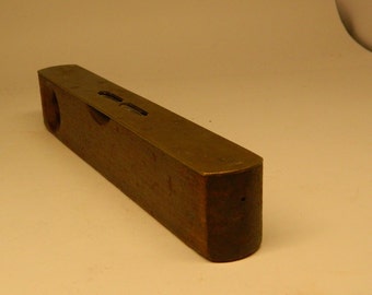 Vintage Wooden Brass Spirit Level, 1940s Collectible