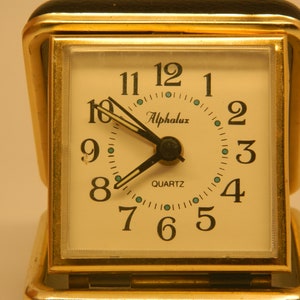 Antique Alphalüx Travel Clock, Swiss travel Clock, Antique Clock, Vintage Clock, Clock, Swiss Clock,alphalüx