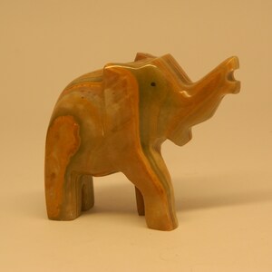 Vintage Marble Handmade Elephant Figurine 1970&#39;s