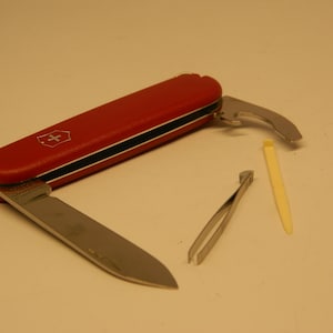 Victorinox Officier Suisse - Pocket Knife / Opener - Swiss Made - Stainless -toothpick Swiss Army Knife w Tweezers -Stainless Steel
