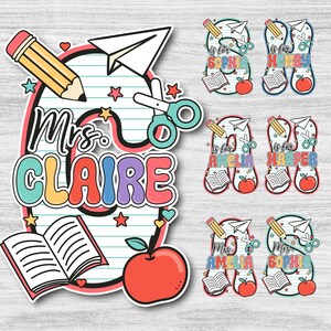 Personalized Alphabet Teacher Name Png , Apple Pencil Png, Teacher Name Png, Back To School Png, Instant Digital Download - PNG File