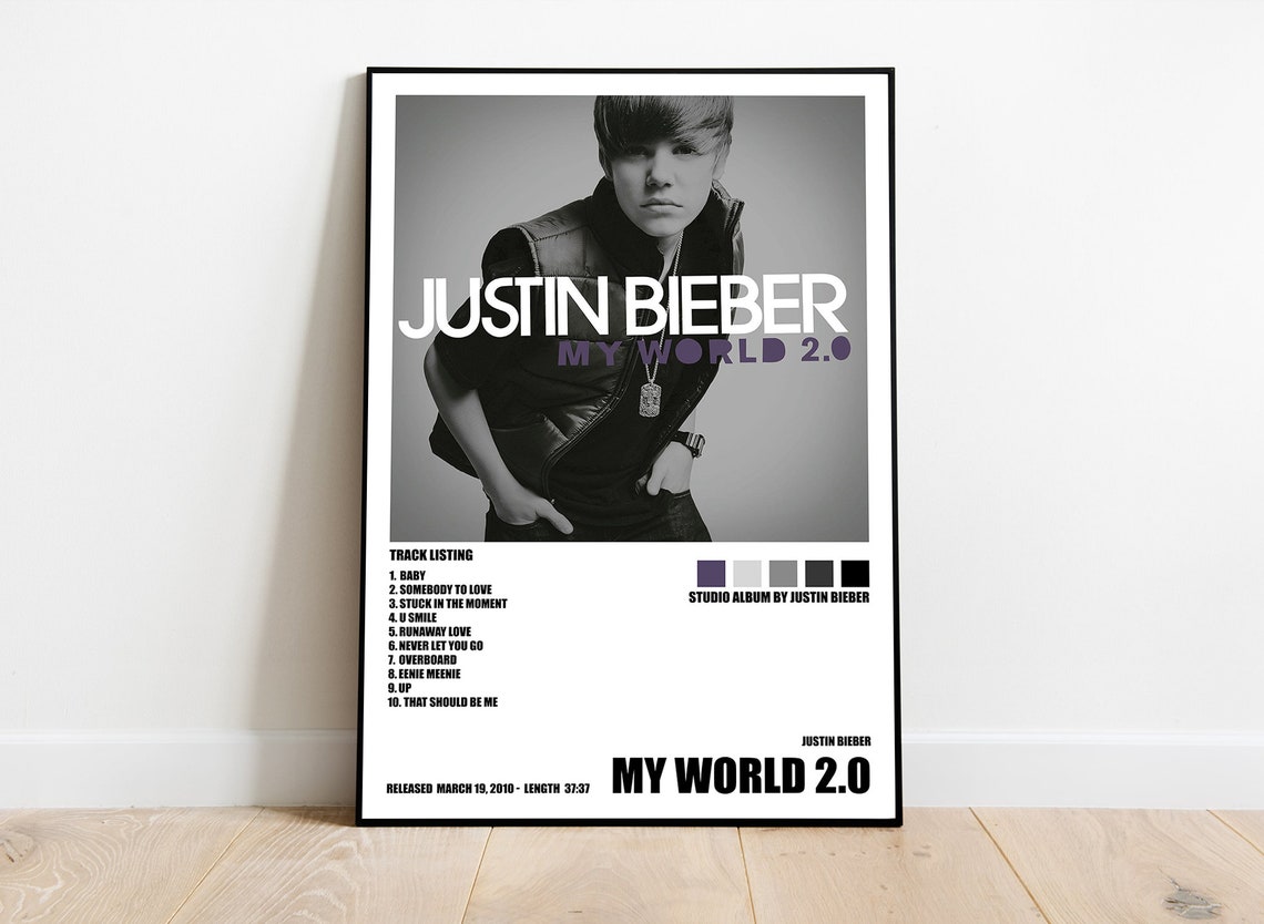 Justin Bieber My World 2 0 Poster Album Cover Poster Etsy Justin Bieber My World 2 0 Poster Album Cover Poster Etsy