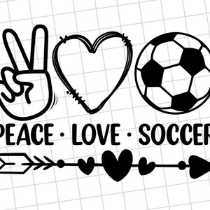 Peace Love Soccer ,Love Soccer , Peace Hand, Sublimation Design Downloads - PNG File #1