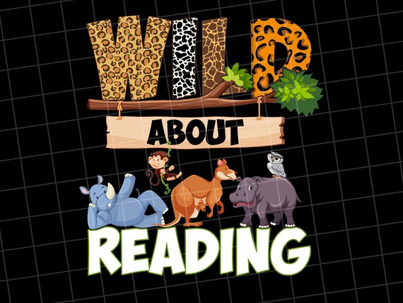 Wild About Reading,First Day Of School, Back To School, Leopard, Sublimation Design Downloads - PNG File #1