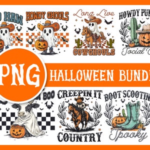 Western Halloween Bundle Png, Spooky Season, Boo Haw Png, Instant Digital Download - PNG File