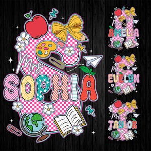 Personalized Teacher Design Png, Custom Teacher Name Png, Back To School, First Day Of School, Instant Digital Download - PNG File