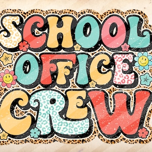 Schulbüro Crew, Retro, Lehrer Leben, Sublimation Design Downloads - PNG File #2