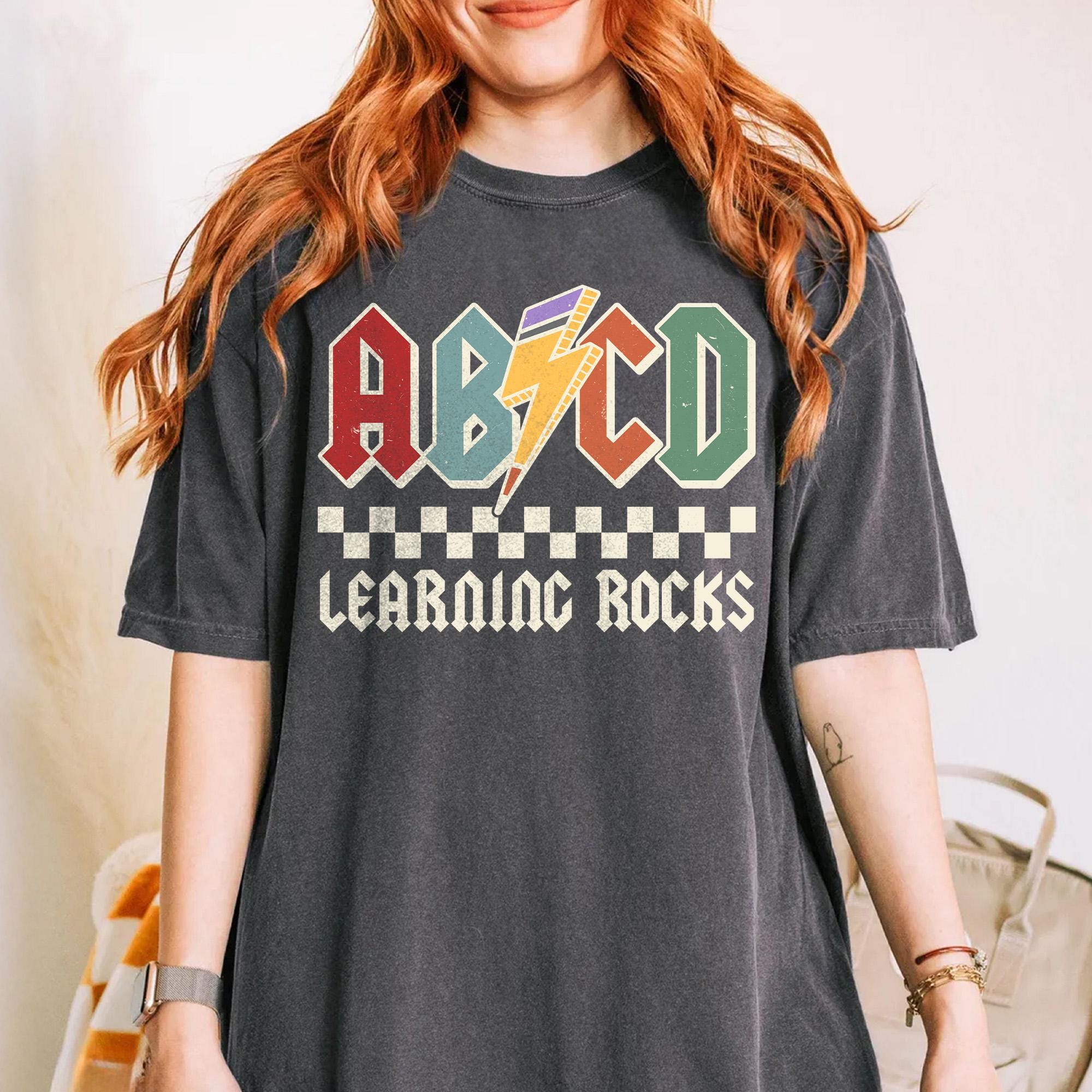 ABCD Learning Rocks Png, Retro Teacher Png, Pencil Lightning Bolt, Back ...