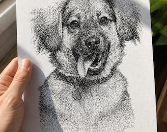 Benutzerdefinierte Haustier Typografie Portrait, Hundeportrait nach Name gemacht, personalisierte Haustier Zeichnung, Haustier Liebhaber Geschenkidee