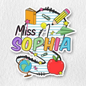 Custom Teacher Name Png, Personalized Teacher Design Png, Back To School, First Day Of School Png, Instant Digital Download - PNG File