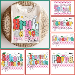 Retro Coquette Back to School Bundle, First Day Of School Png, Coquette Teacher Png, Back To School Png, Instant Digital Download - PNG File