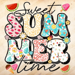 Sweet Summer Time,Beach Life ,Summer Png, Retro, Vintage,Leopard Print, Sublimation Design Downloads - PNG File #2