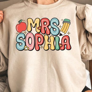 Personalized Teacher Name Png, Custom Teacher Name, Back To School, Instant Digital Download - PNG File