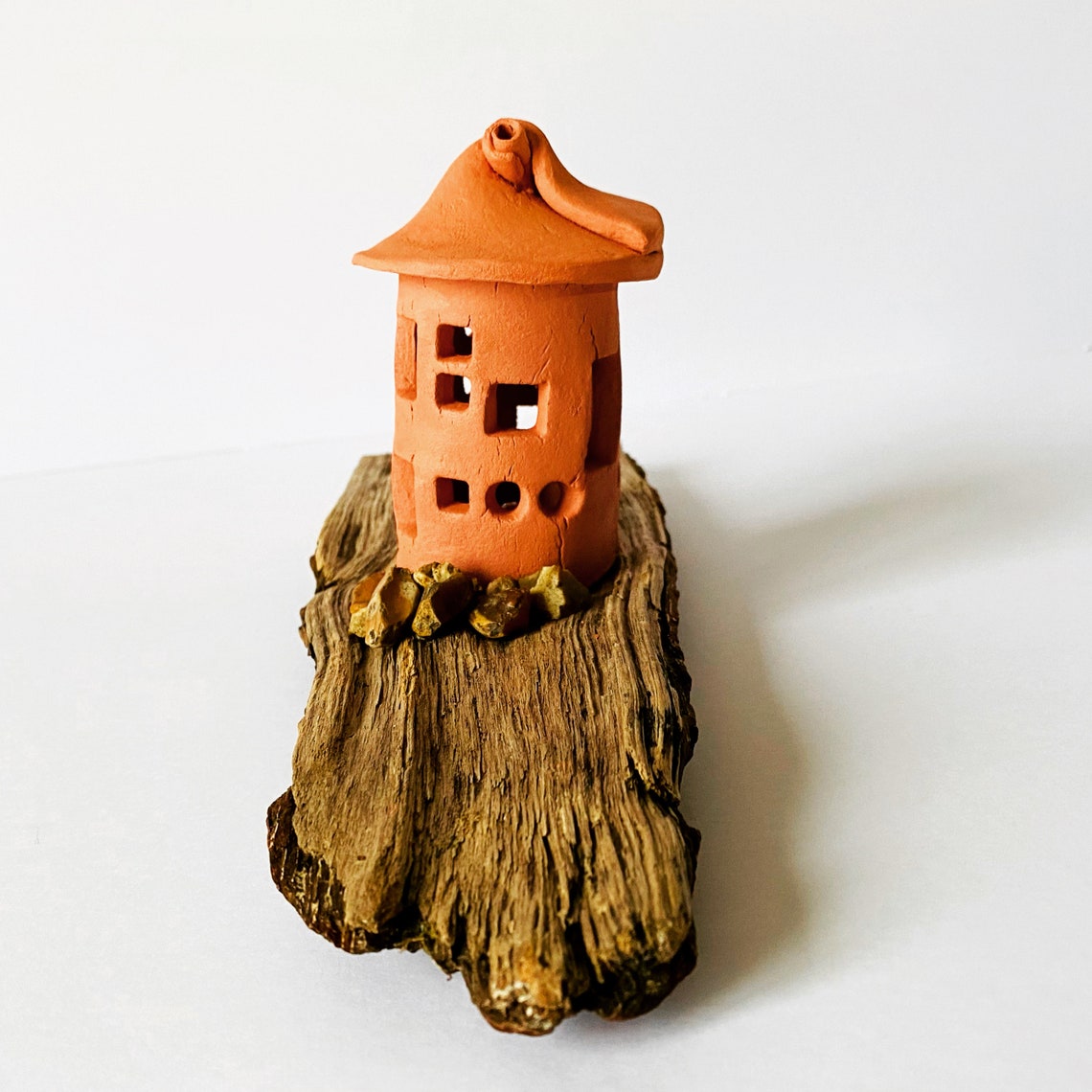 Handmade Clay Tea Light House Driftwood Etsy Australia