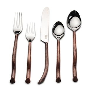 Twig Flatware Antique Copper, 5 Pc. Place Setting image 2