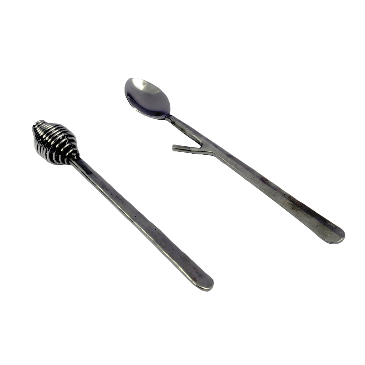 Nascent Steel Ridge Design Honey Dipper & Jam Spoon 2 Pcs. Set