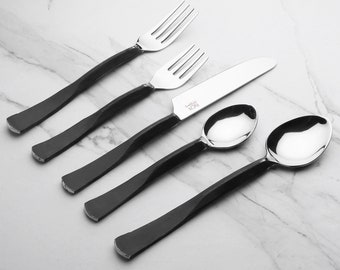 Lori Flatware Black, 5-Pc. Place Setting