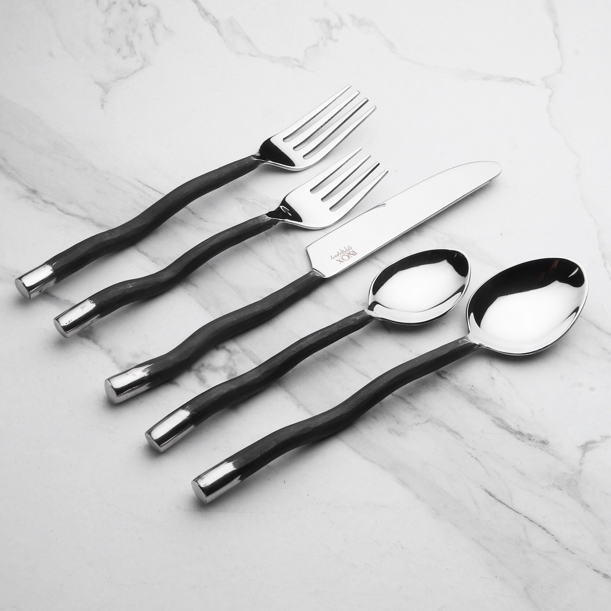 Best Modern Flatware and Silverware sets Matte Black Elyon