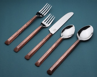 Plateau Design Antique Copper 5/20 Pc. Place Setting Flatware Set