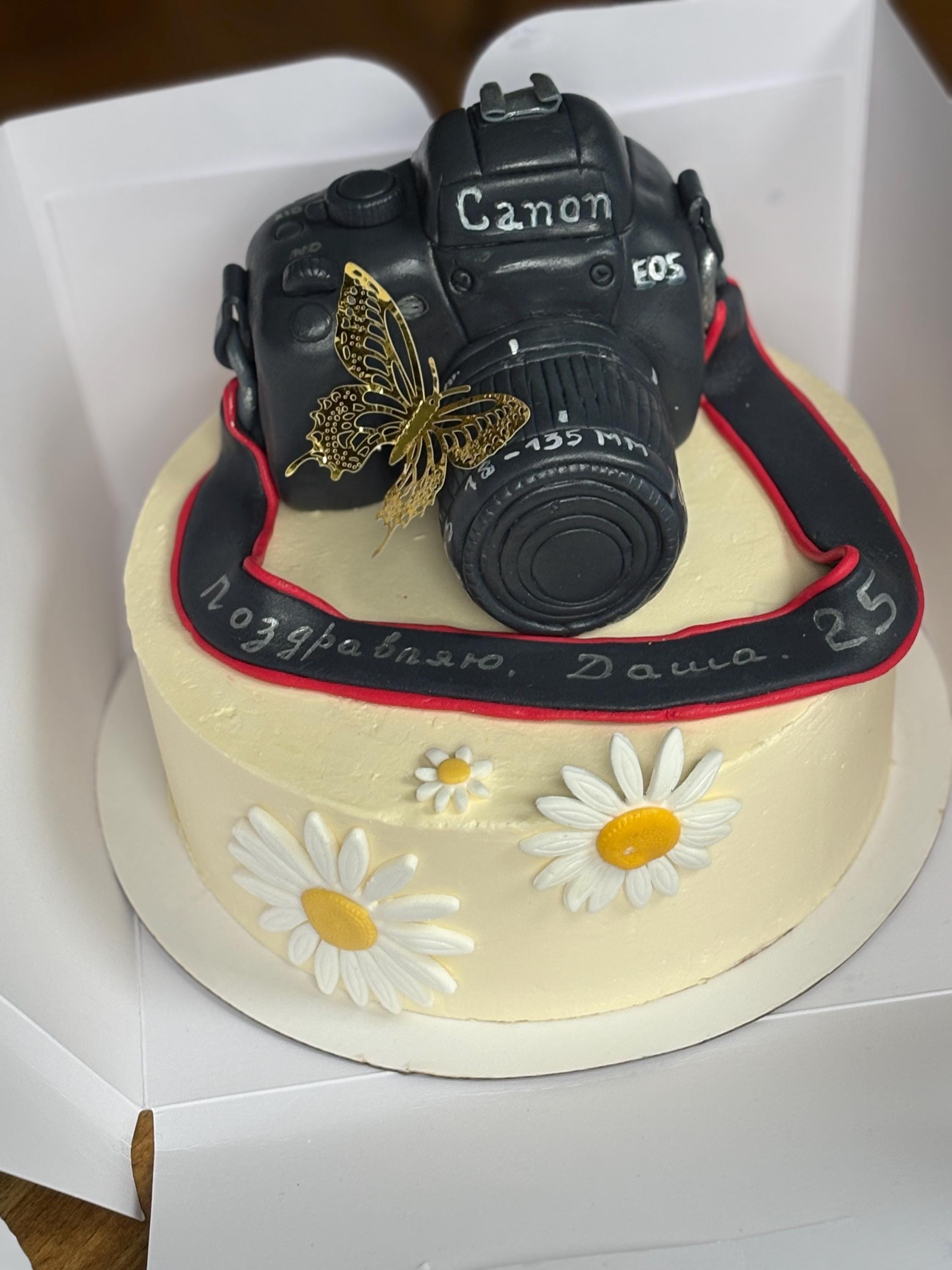 Personalized Camera Edible Icing /sugar Pate Cake Topper Photographic ...