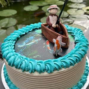Fishing Cake Topper Personalised Fishing Cake Topper Male 