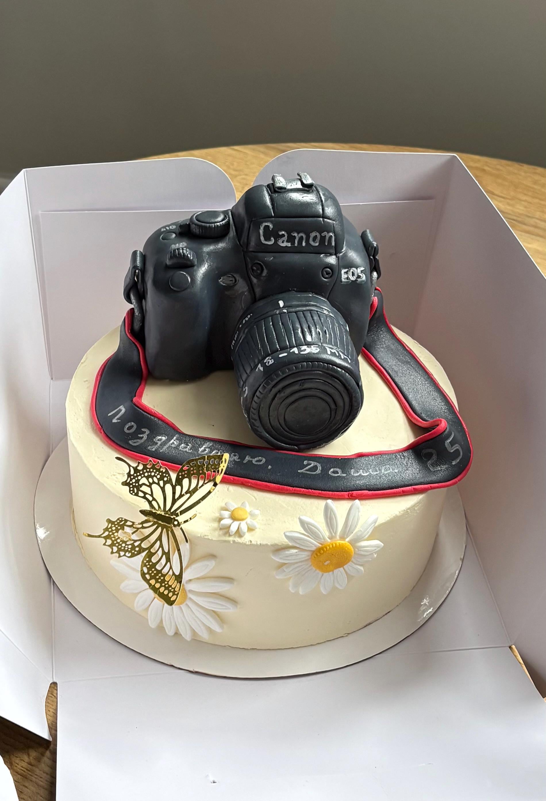Personalized Camera Edible Icing /sugar Pate Cake Topper Photographic ...