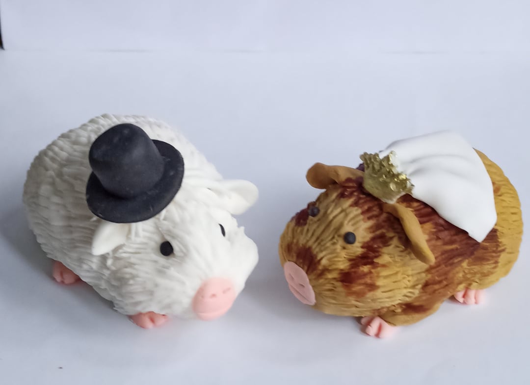 Large 2 Guinea Pigs Edible Cake Topper Decorations Wedding Etsy