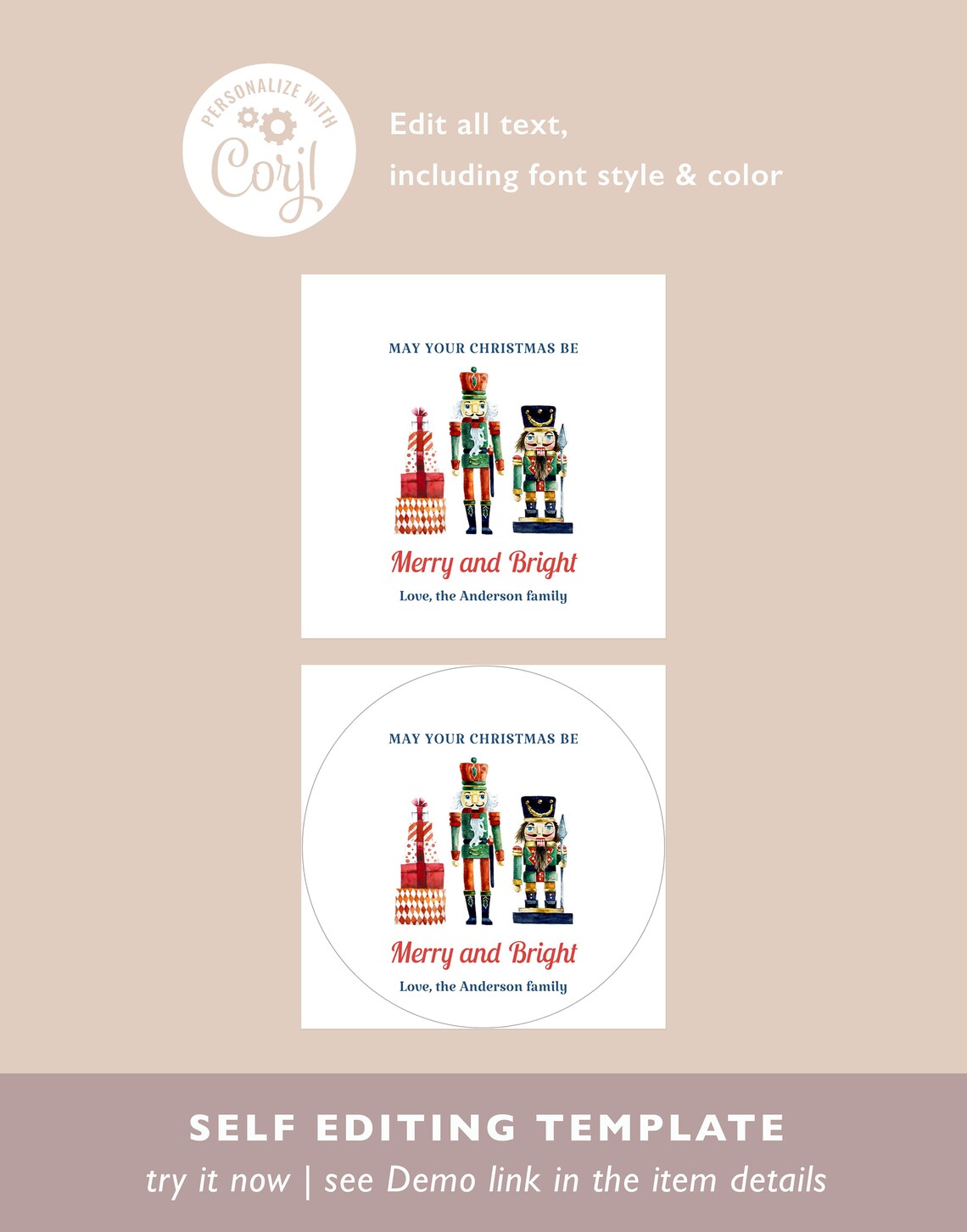 Printable Christmas Gift Tag Nutcracker Christmas Tags - Etsy