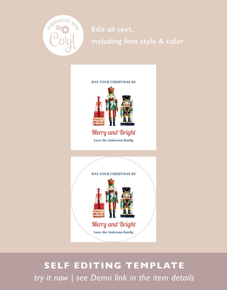 Printable Christmas Gift Tag Nutcracker Christmas Tags - Etsy