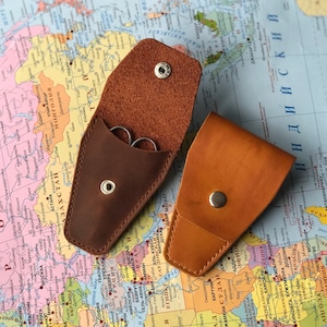 Etui na manicure, etui na nożyczki, skórzany uchwyt na nożyczki