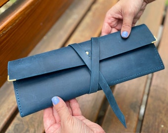 Estuche enrollable de cuero personalizado: Estuche para pinceles
