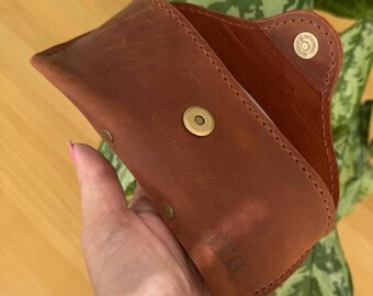 Engraved Leather Sunglasses Case: Handmade Eyeglass Protector