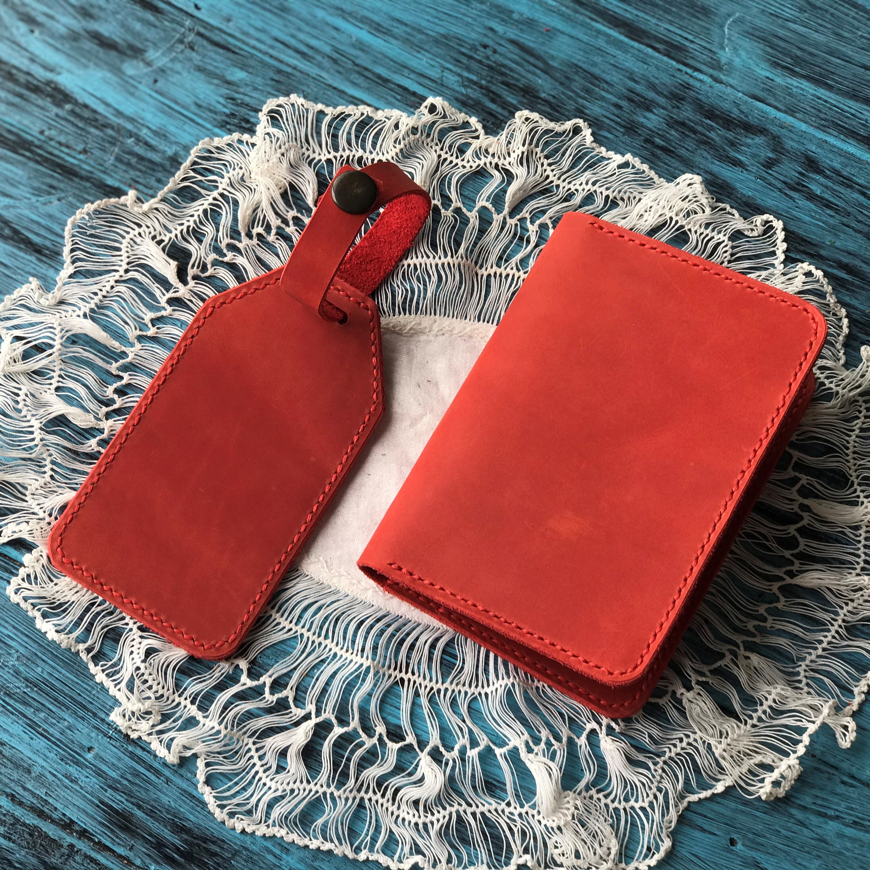 Leather Passport Holder And Luggage Tag Vaccination Card Etsy UK