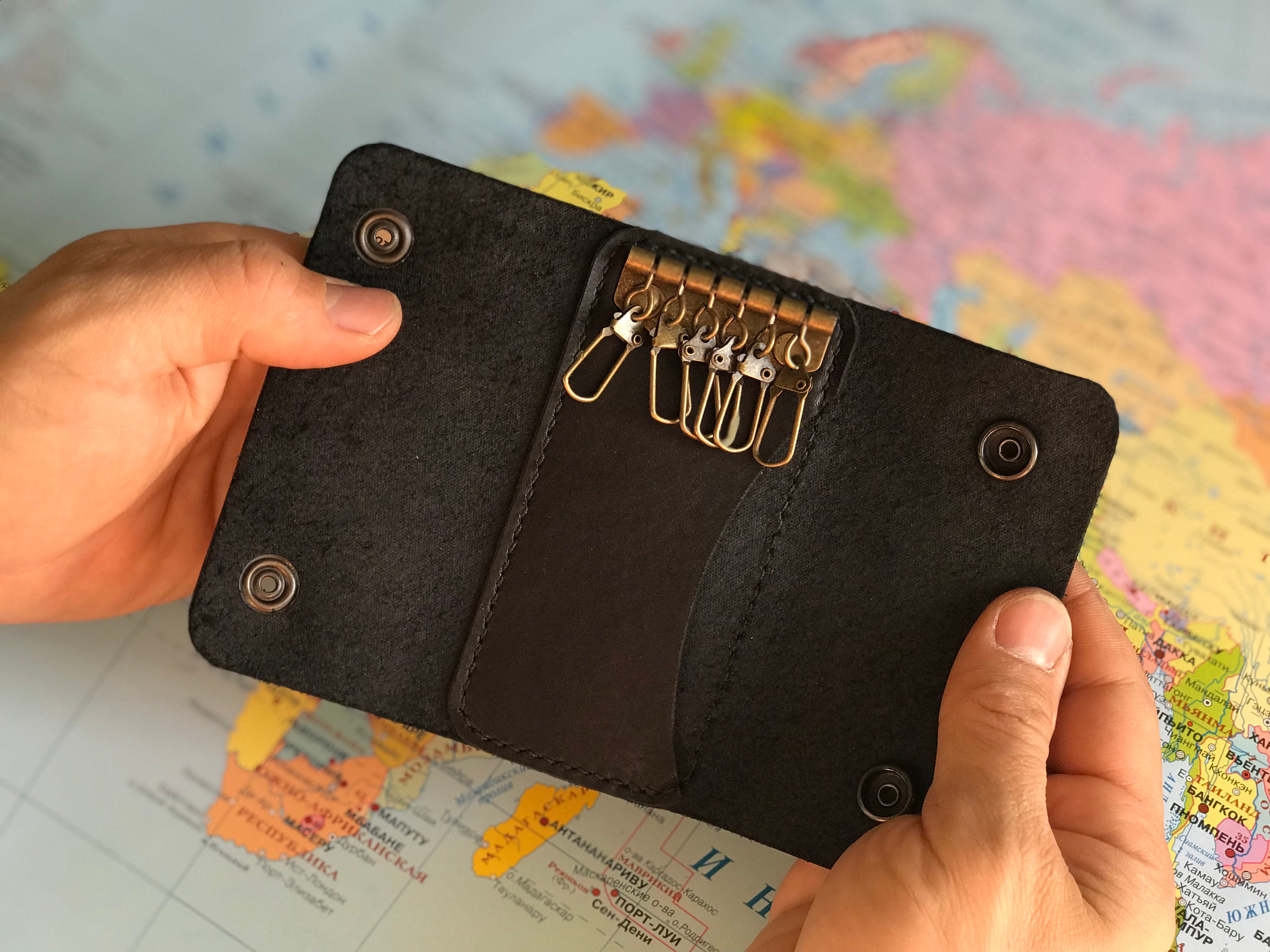 Key Holder Wallet Leather Key Case Keychain Wallet - Etsy