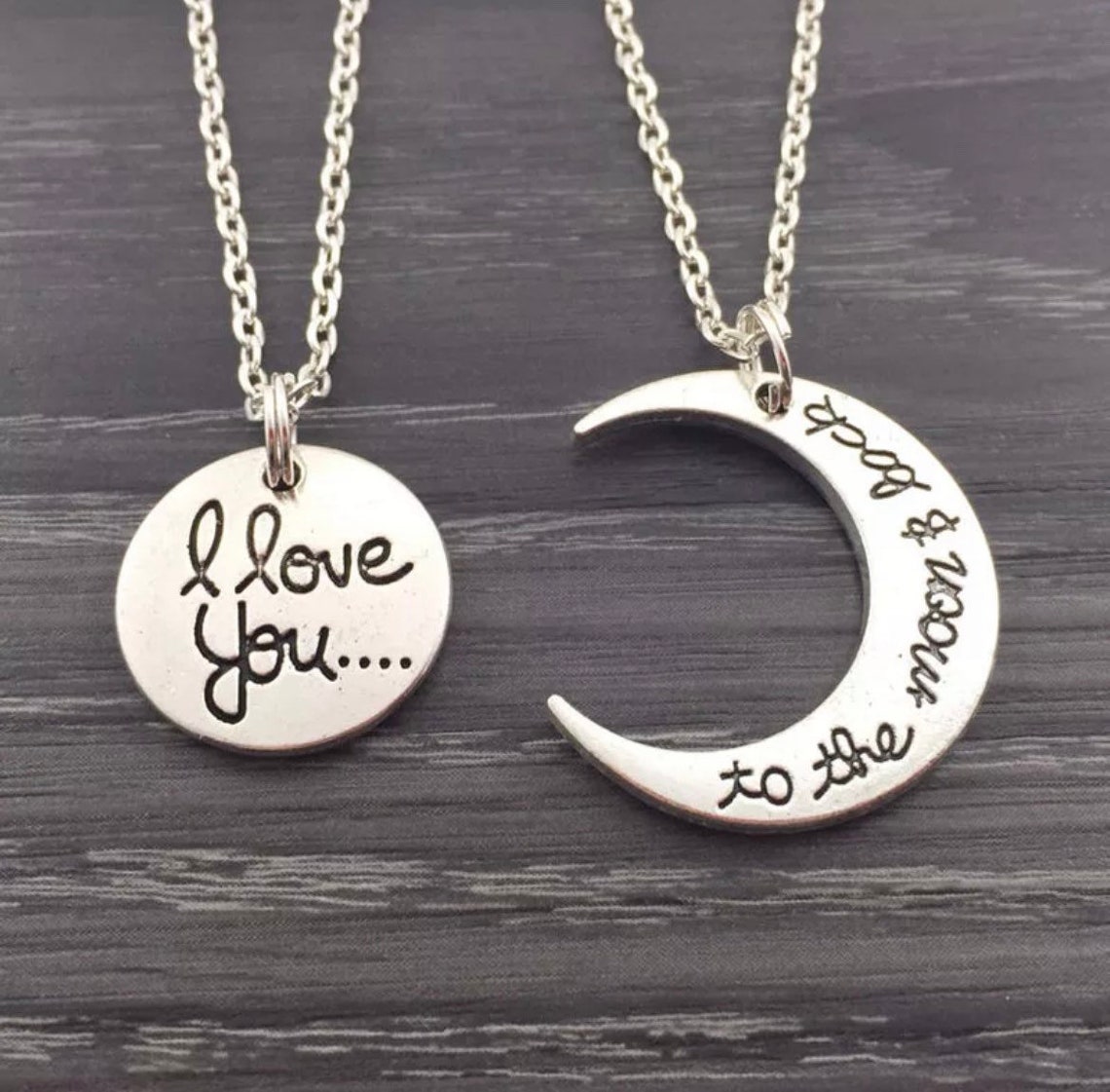 Cute Couples I Love You Pendant Necklace Etsy