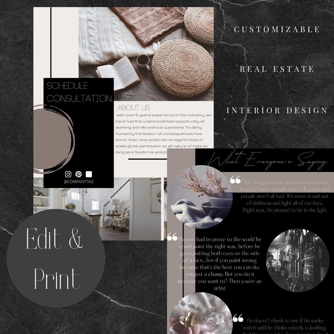 Interior Design Proposal Media Kit Real Estate Template Etsy
